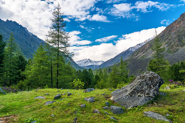 Mountain valley in Tunka range