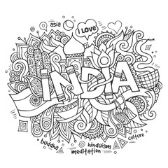India hand lettering and doodles elements background