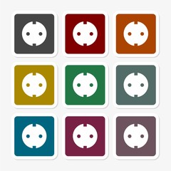 Socket vector icon - colored set