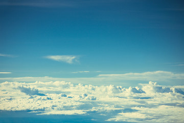 blue sky and white cloud view from the window of an airplane, vi