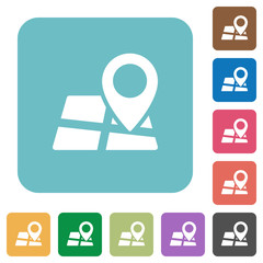 Flat map location icons