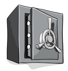Security Metal Safe on White Background