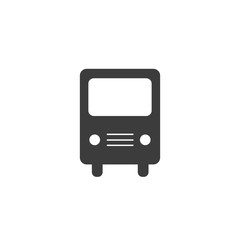 Bus icon. Bus Vector isolated on white background. Flat vector illustration in black. EPS 10
