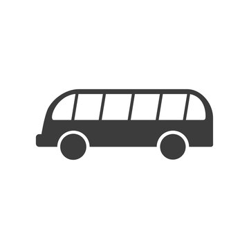 Bus icon. Bus Vector isolated on white background. Flat vector illustration in black. EPS 10