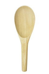 Wooden spoon isolated on white background.