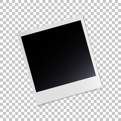 Photo frame retro, for your pictures and design album on background isolated with shadow, stylish vector illustration EPS10