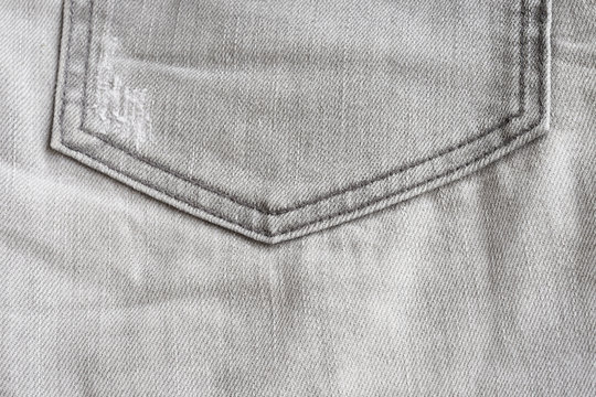 Texture of black jeans pocket