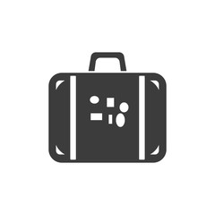 Luggage icon. Luggage Vector isolated on white background. Flat vector illustration in black. EPS 10