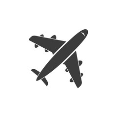 Aircraft icon. Aircraft Vector isolated on white background. Flat vector illustration in black. EPS 10