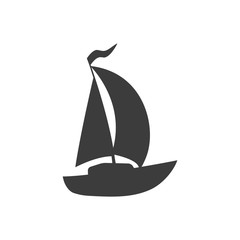 Boat icon. Boat Vector isolated on white background. Flat vector illustration in black. EPS 10
