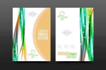 Wave pattern a4 annual report template