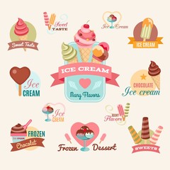 Colorful ice creams
