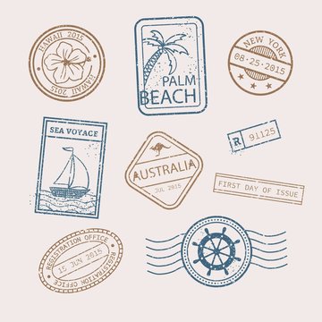 Retro sea stamps