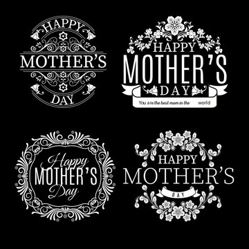 Retro badges for mothers day