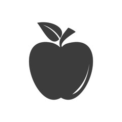 Apple icon. Apple Vector isolated on white background. Flat vector illustration in black. EPS 10