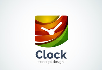 Obraz premium Clock logo template, time management business concept