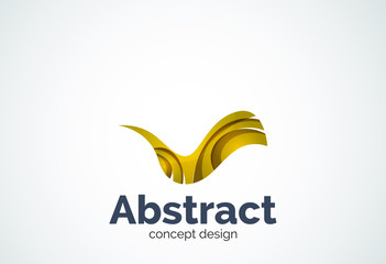 Abstract wave logo template, smooth motion concept