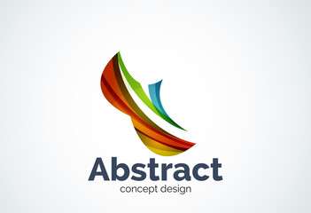 Abstract wave logo template, smooth motion concept