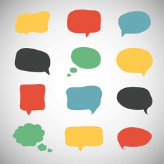 Variety of colorful speech bubbles