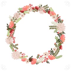 Spring flowers wreath