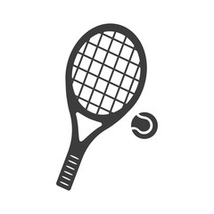 Tennis icon. Tennis Vector isolated on white background. Flat vector illustration in black. EPS 10