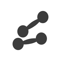 Dumbbel icon. Dumbbel Vector isolated on white background. Flat vector illustration in black. EPS 10