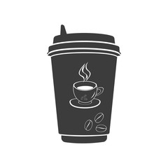 Coffee to go icon. Coffee to go Vector isolated on white background. Flat vector illustration in black. EPS 10