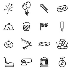 Vector line carnival icon set