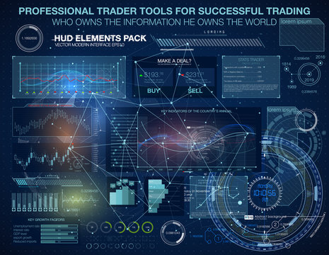 Set graphs and charts. Statistic and data, information infographic. HUD background outer space. infographic elements. futuristic user interface. Business abstract background