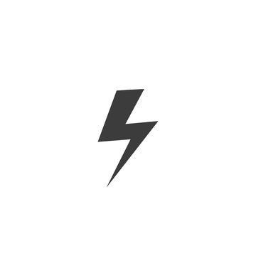 Lightning icon. Lightning Vector isolated on white background. Flat vector illustration in black. EPS 10