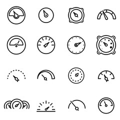 Vector line meter icon set