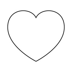 human heart, silhouette, outline love design. Vector illustration isolated on white background