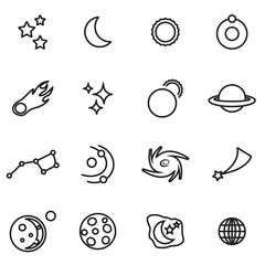 Vector line space icon set