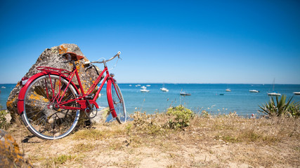 Fototapeta premium Plage de Noirmoutier et ses vélos