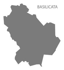 Obraz premium Basilicata Italy Map grey