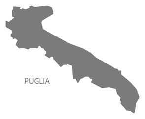 Puglia Italy Map grey