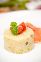 Risotto with salmon