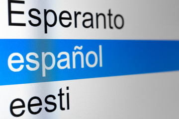 スペイン語 言語の選択画面