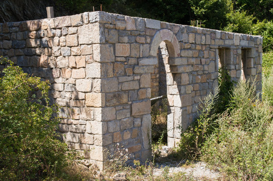 Old rural stone house in Galicnik village, Macedonia