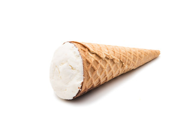 ice cream in waffle cup