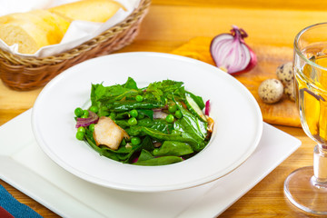 Fresh green salad with spinach