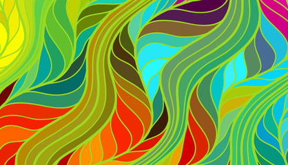 Fototapeta premium Vector wave background of doodle hand drawn lines