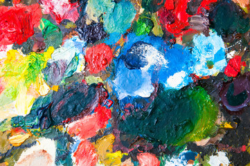 Oil paints multicolored closeup abstract background
