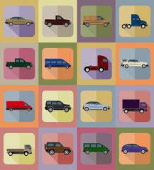 transport flat icons vector illustration