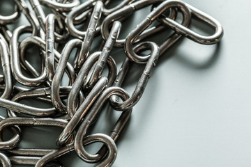 Fototapeta premium close up of metal chain part on white background