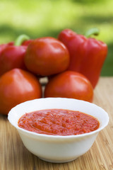 Homemade adjika sauce
