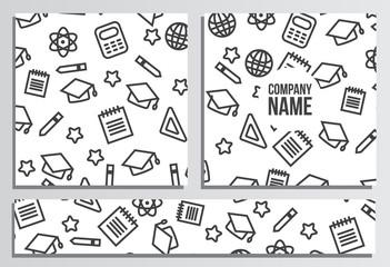 Placards with Web Banner. Back to school background. Branding te