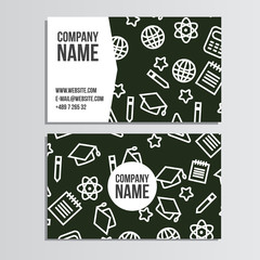 Business card with back to school pattern. Back to school brandi