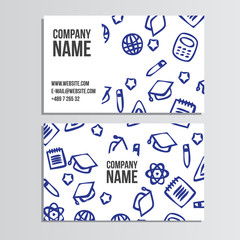 Business card with back to school pattern. Back to school brandi