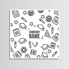 Post card with back to school pattern. Back to school branding b